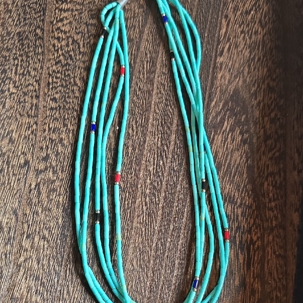 Turquoise Multi-Strand Beaded Necklace - Women Jewelry